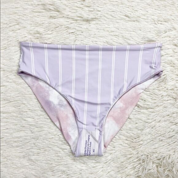 Roxy Sea & Waves Revo Purple Reversible Bikini Bottoms Size Small - Picture 7 of 9